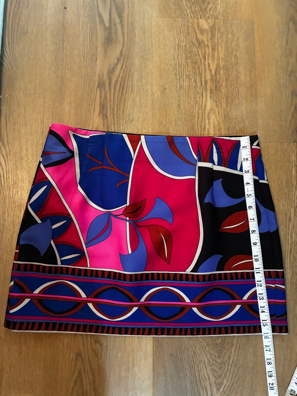 Zara Pink, Blue & Black Printed Mini Skirt - Picture 5 of 7
